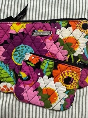 Vera Bradley Floral Quilted Pouches in Purple, Pink, Orange, Green, Blue, White